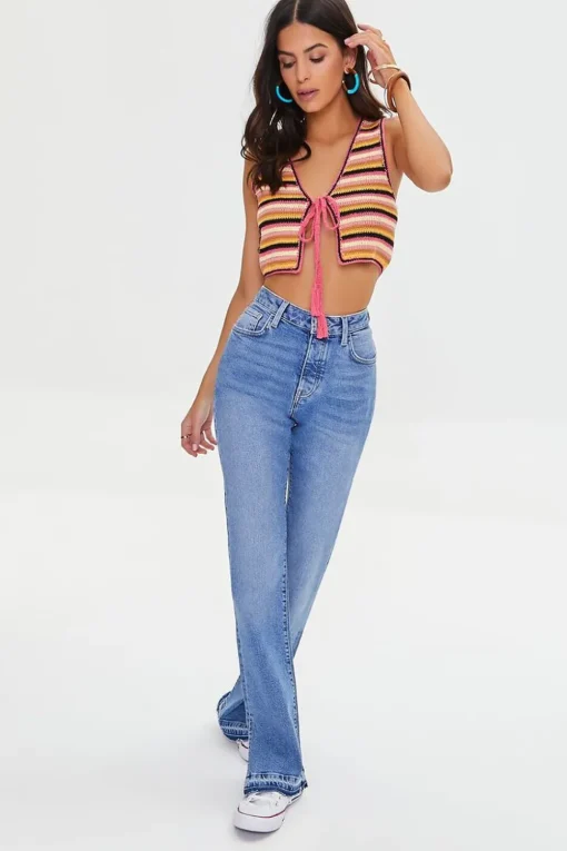 Striped Cochet Crop Top
