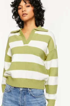 Striped Collared Sweater
