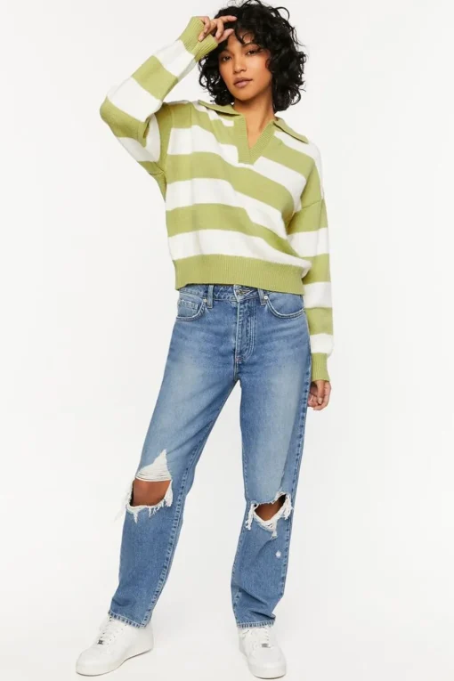 Striped Collared Sweater