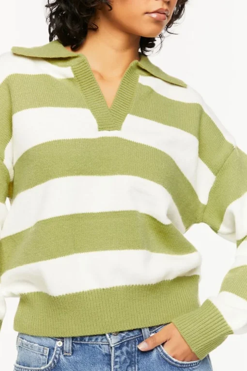 Striped Collared Sweater