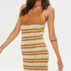 Striped Crochet Mini Dress