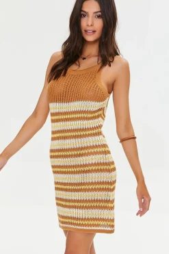 Striped Crochet Mini Dress