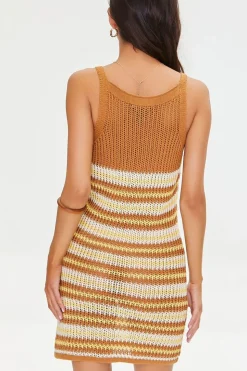 Striped Crochet Mini Dress