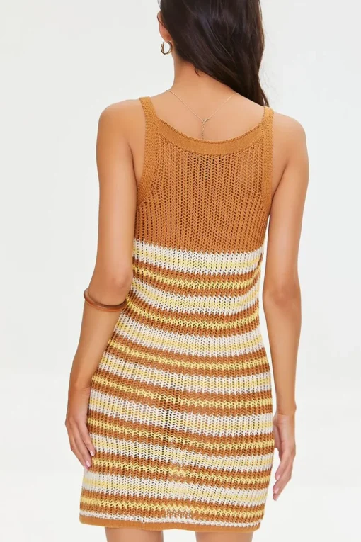 Striped Crochet Mini Dress