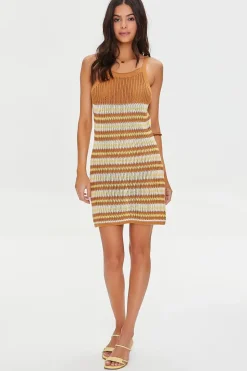 Striped Crochet Mini Dress