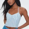 Striped Cutout Cropped Cami