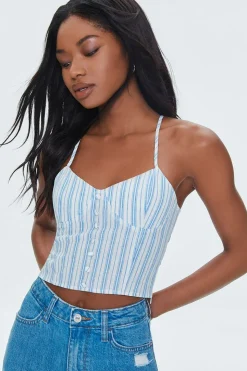 Striped Cutout Cropped Cami