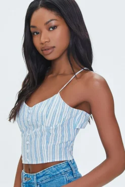 Striped Cutout Cropped Cami