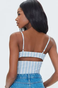 Striped Cutout Cropped Cami