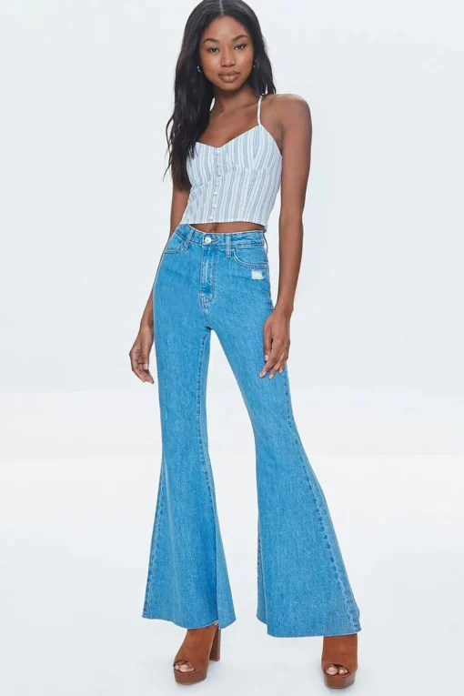 Striped Cutout Cropped Cami