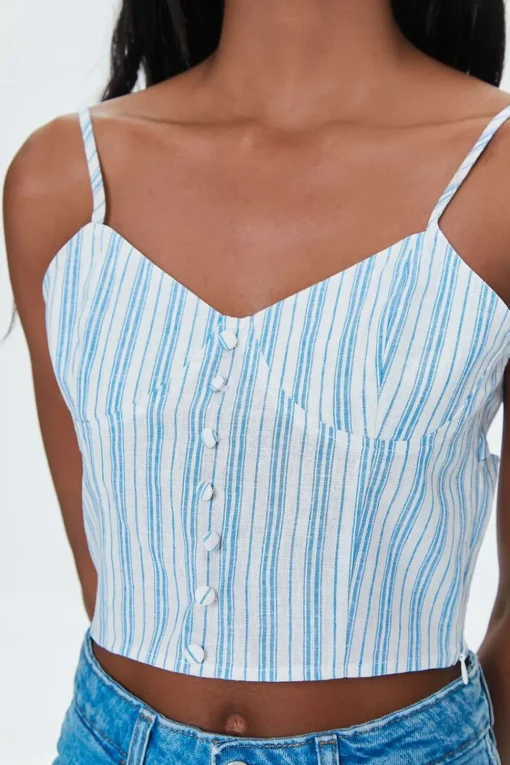 Striped Cutout Cropped Cami
