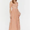 Striped Cutout Maxi Dress