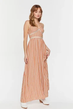 Striped Cutout Maxi Dress