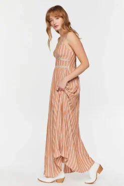 Striped Cutout Maxi Dress