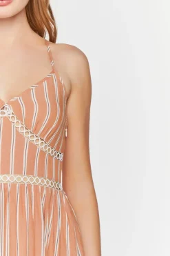 Striped Cutout Maxi Dress