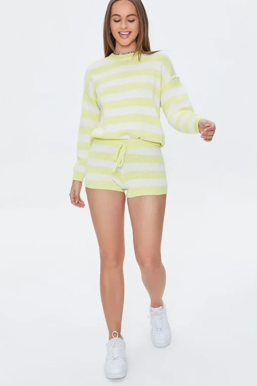 Striped Drawstring Shorts