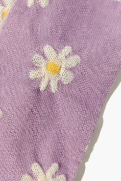 Striped Floral Print Ankle Socks