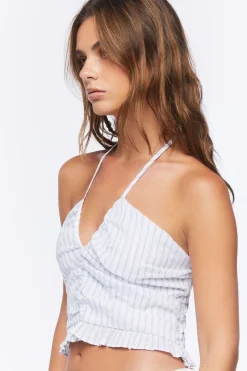 Striped Halter Crop Top