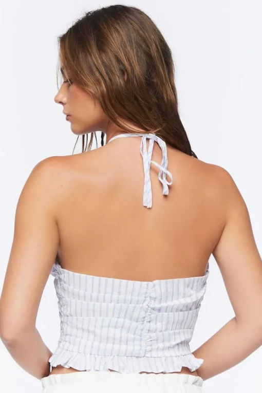 Striped Halter Crop Top