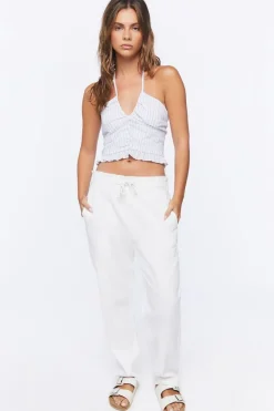 Striped Halter Crop Top