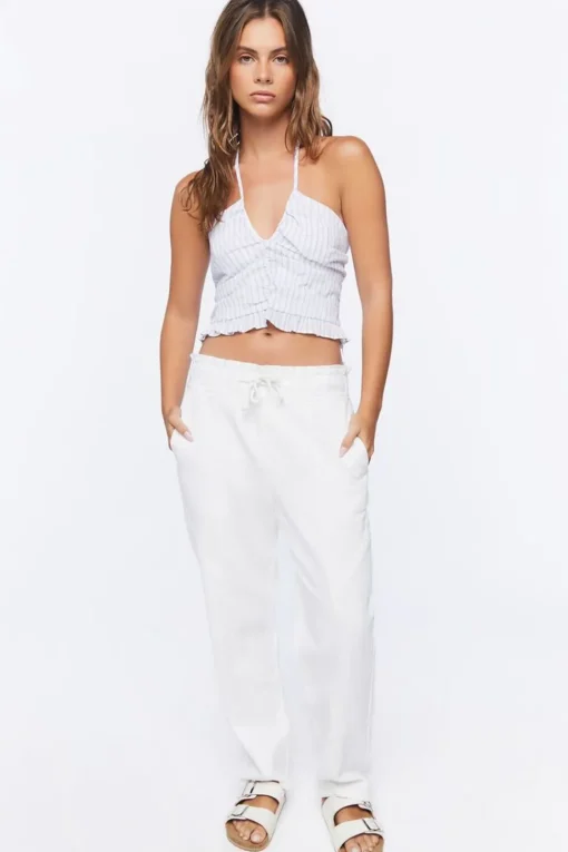 Striped Halter Crop Top