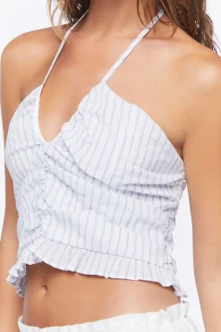 Striped Halter Crop Top