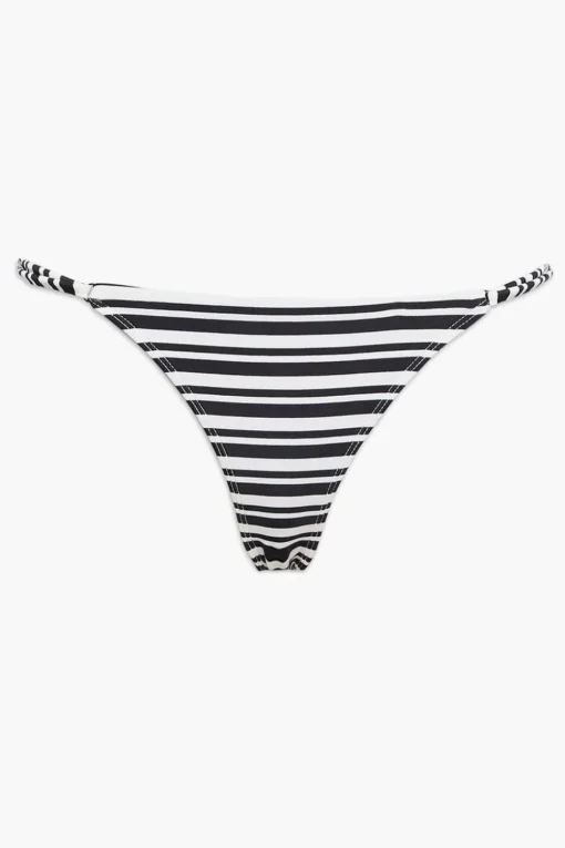 Striped High-Leg Bikini Bottoms