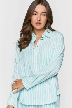 Striped Long-Sleeve Pajama Shirt