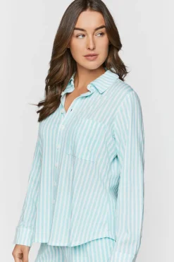 Striped Long-Sleeve Pajama Shirt