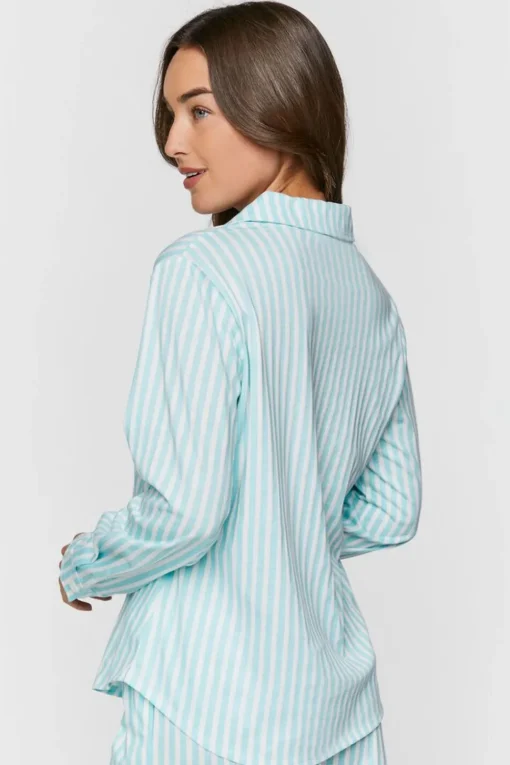 Striped Long-Sleeve Pajama Shirt