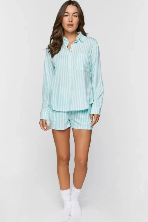 Striped Long-Sleeve Pajama Shirt