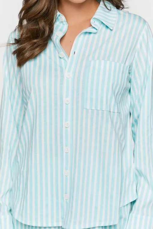 Striped Long-Sleeve Pajama Shirt