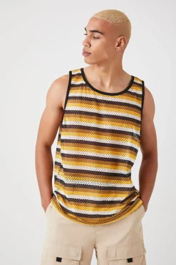 Striped Mesh Tank Top