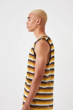 Striped Mesh Tank Top