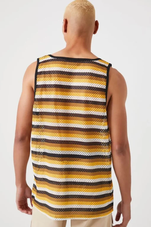 Striped Mesh Tank Top