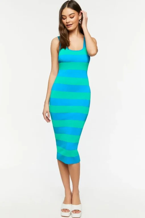 Striped Midi Bodycon Dress