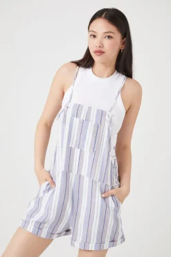 Striped Overall Shorts