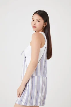 Striped Overall Shorts