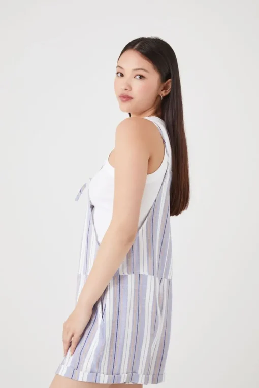 Striped Overall Shorts