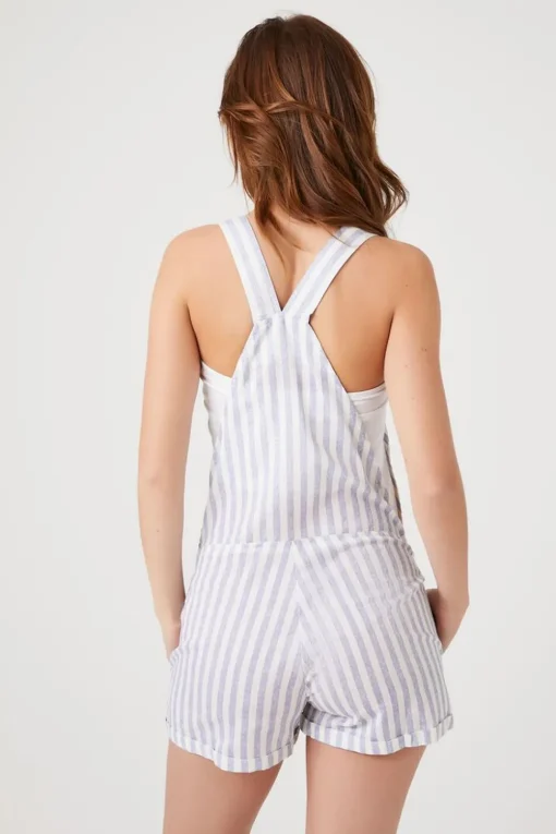 Striped Overall Shorts