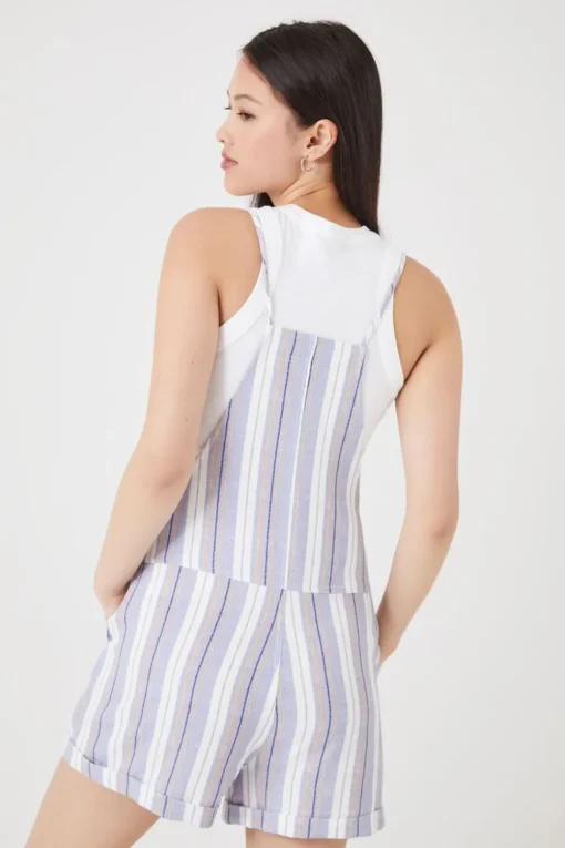 Striped Overall Shorts