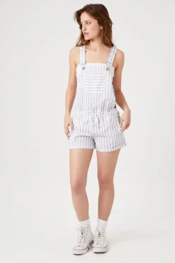 Striped Overall Shorts