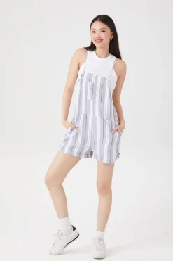 Striped Overall Shorts