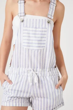 Striped Overall Shorts