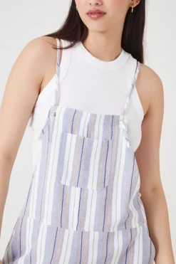 Striped Overall Shorts
