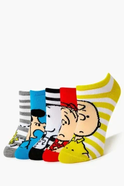 Striped Peanuts Gang Ankle Socks - 5 Pack