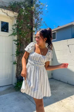Striped Print Mini Dress