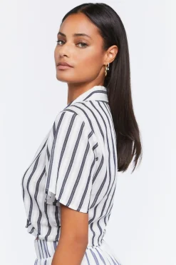 Striped Ruched Crop Top