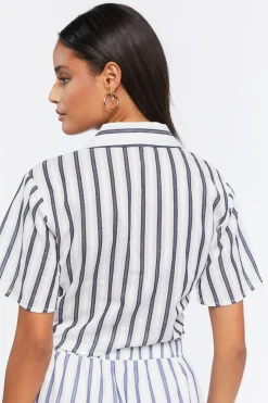 Striped Ruched Crop Top