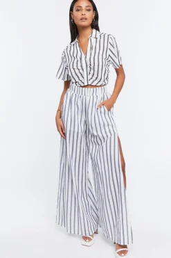 Striped Ruched Crop Top